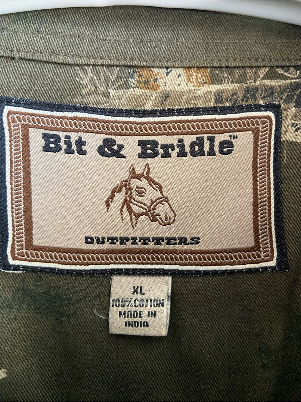 Bit & Bridle Olive Green Casual Button-Down Shirt
